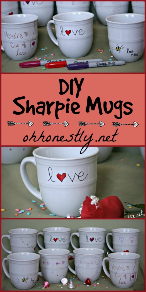 DIY Sharpie Mugs Valentine's Day