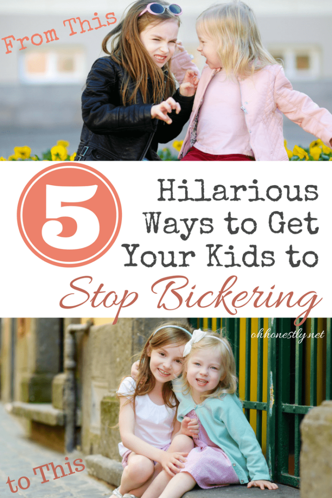 Is your kids' constant fighting about to send you over the edge? Try one of these hilarious ideas to get them to stop bickering and start getting along.