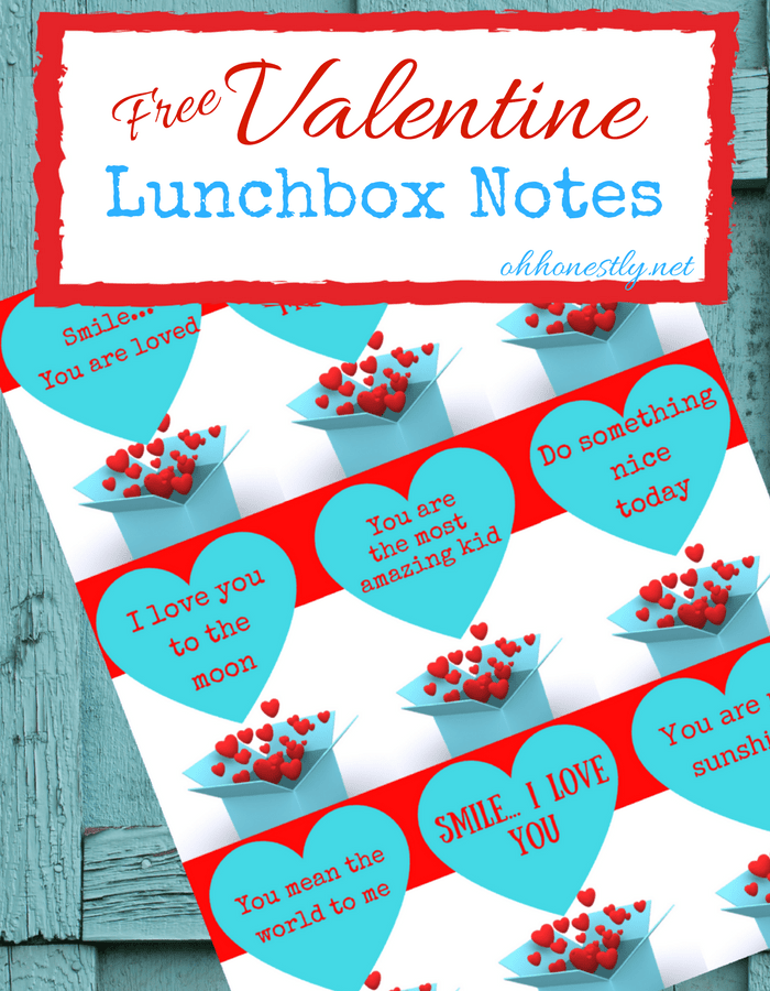 Make your kids smile with these free printable lunchbox notes, perfect for February (Valentine's Day!) or any time of year!